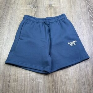 Drmers Club Mens Blue Drawstring Waist Fleece Comfort Pocket Sweat Short Size S